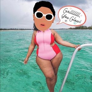 Eloquii Color block one piece swimsuit